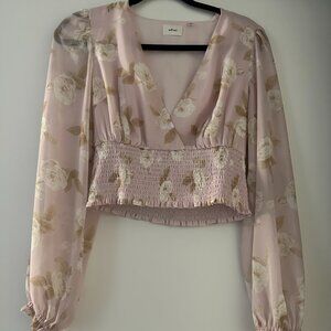 Pink Wilfred Floral Crop Blouse - Worn once! Size S